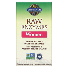 Garden of Life RAW Enzymes Women 90 Vegetarian Capsules 658010115636