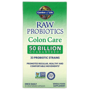 Garden of Life RAW Probiotics Colon Care 30 Vegetarian Capsules 658010116657