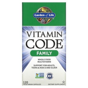 Garden of Life Vitamin Code Family Whole Food Multivitamin 120 Vegetarian Capsules 658010113700