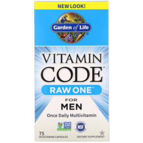 Garden of Life Vitamin Code RAW One Once Daily Multivitamin For Men 75 Vegetarian Capsules 658010114028