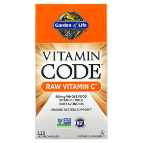 Garden of Life Vitamin Code RAW Vitamin C 120 Vegan Capsules 658010116558