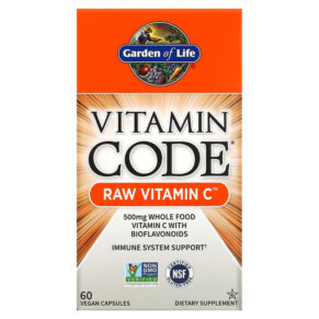 Garden of Life Vitamin Code RAW Vitamin C 60 Vegan Capsules 658010113816