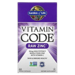 Garden of Life Vitamin Code RAW Zinc 60 Vegan Capsules 658010116527
