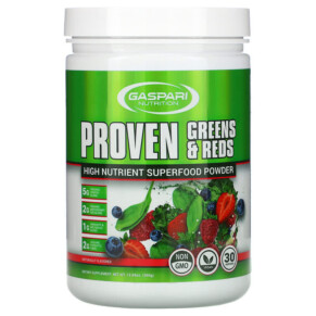 Gaspari Nutrition Proven Greens & Reds High Nutrient Superfood Powder Naturally Flavored 12.69 oz (360 g) 646511030176
