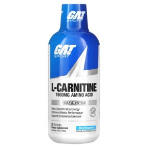 GAT L-Carnitine Amino Acid Blue Raspberry 1.500 mg 16 oz (473 ml) 859613000422