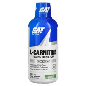 GAT L-Carnitine Amino Acid Green Apple 1.500 mg 16 oz (473 ml) 859613000446