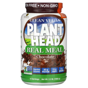 Genceutic Naturals Clean Vegan Plant Head Real Meal Chocolate 2.3 lb (1.050 g) 896245268875