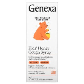 Genexa LLC Kid's Honey Cough Syrup Ages 1+ Organic Honey 4 fl oz (118 ml) 857630006953