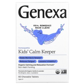 Genexa LLC Kids´ Calm Keeper Calming & Relaxation Ages 3+ Vanilla & Lavender 60 Chewable Tablets 857630006106