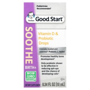 Gerber Good Start Soothe Baby Vitamin D & Probiotic Drops Birth+ 0.34 fl oz (10 ml) 050000284146