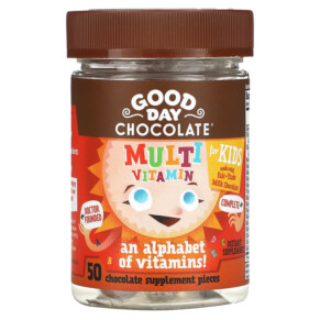 Good Day Chocolate Multivitamin for Kids 50 Chocolate Supplement Pieces 858982004307