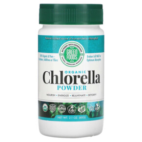 Green Foods Corporation Organic Chlorella Powder 2.1 oz (60 g) 083851204186