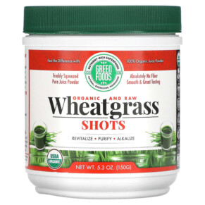 Green Foods Corporation Organic & Raw Wheatgrass Shots 5.3 oz (150 g) 083851203332