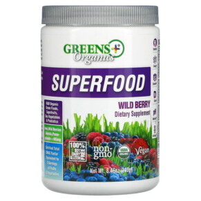 Greens Plus Organics Superfood Wild Berry 8.46 oz (240 g) 769745100085