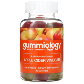 Gummiology Adult Apple Cider Vinegar Gummies Natural Apple Flavor 90 Vegetarian Gummies 898220014811