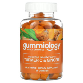 Gummiology Adult Turmeric & Ginger Gummies Tropical Fruit 90 Vegetarian Gummies 898220014798