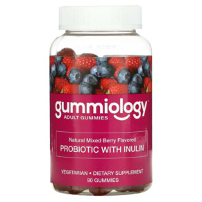 Gummiology Probiotic with Inulin Gummies Mixed Berry 90 Vegetarian Gummies 898220020874