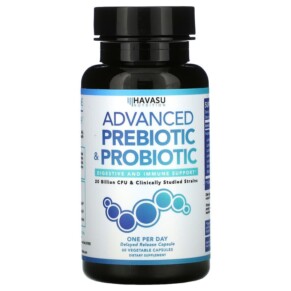Havasu Nutrition Advanced Prebiotic & Probiotic 20 Billion CFU 60 Vegetable Capsules 850008464027