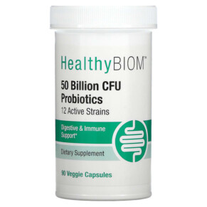 HealthyBiom 50 Billion CFU Probiotics 90 Veggie Capsules 898220015788