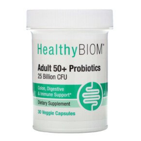 HealthyBiom Adult 50+ Probiotics 25 Billion CFU 30 Veggie Capsules 898220015757