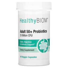 HealthyBiom Adult 50+ Probiotics 25 Billion CFU 90 Veggie Capsules 898220015764