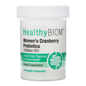 HealthyBiom Women's Cranberry Probiotics 10 Billion CFUs 30 Veggie Capsules 898220015856