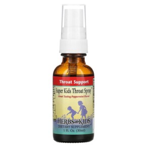 Herbs for Kids Super Kids Throat Spray Peppermint 1 fl oz (30 ml) 701619107110