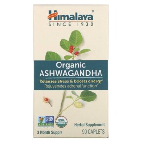 Himalaya Organic Ashwagandha 90 Caplets 605069060431