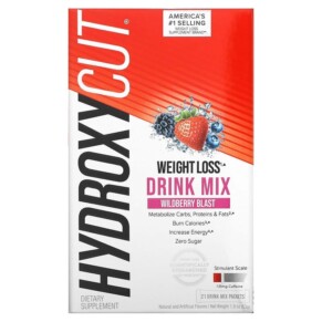 Hydroxycut Weight Loss Drink Mix Wildberry Blast 21 Packets 1.9 oz (53 g) 631656860702