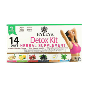 Hyleys Tea Detox Kit 14 Day Cleanse Assorted Flavors 42 Foil Envelope Tea Bags 2.22 oz (63.0 g) 4791045015963