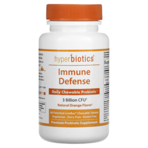 Hyperbiotics Immune Defense Daily Chewable Probiotic Natural Orange 3 Billion CFU 60 Chewable Tablets 9506000116648
