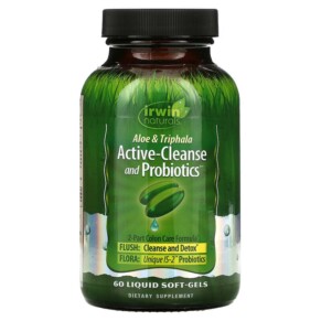Irwin Naturals Aloe & Triphala Active-Cleanse and Probiotics 60 Liquid Soft-Gels 710363583071