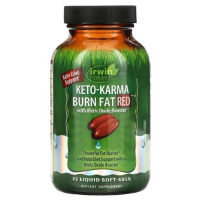 Irwin Naturals Keto-Karma Burn Fat Red 72 Liquid Soft-Gels 710363598297