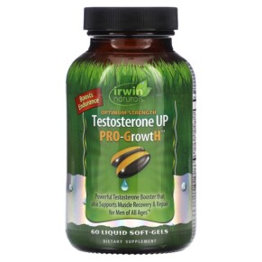 Irwin Naturals Optimum-Strength Testosterone UP Pro-GrowtH 60 Liquid Soft-Gels 840081407110