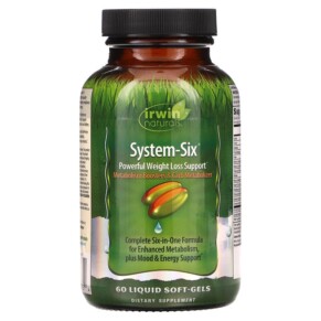 Irwin Naturals System-Six Powerful Weight Loss Support 60 Liquid Soft-Gels 710363598754
