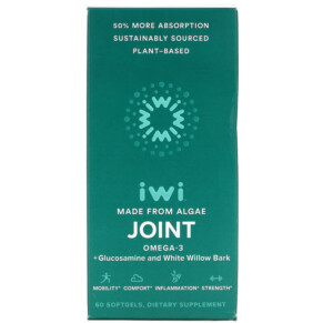 iWi Joint Omega-3 + Glucosamine and White Willow Bark 60 Softgels 818353020459