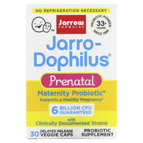 Jarrow Formulas Jarro-Dophilus Prenatal 6 Billion CFU 30 Delayed Release Veggie Caps 790011030751