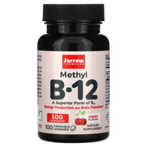 Jarrow Formulas Methyl B-12 Cherry 500 mcg 100 Chewable Lozenges 790011180159