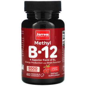Jarrow Formulas Methyl B-12 Cherry Flavor 5.000 mcg 60 Chewable Lozenges 790011180043