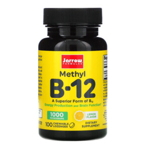 Jarrow Formulas Methyl B-12 Lemon 1.000 mcg 100 Chewable Lozenges 790011180012