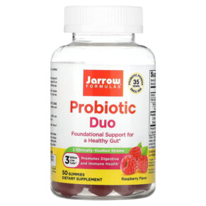 Jarrow Formulas Probiotic Duo Raspberry 3 Billion 50 Gummies 790011037156