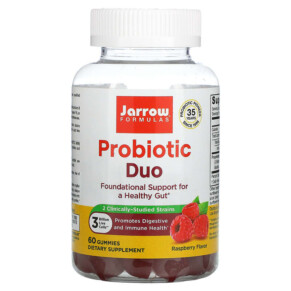 Jarrow Formulas Probiotic Duo Raspberry 3 Billion 60 Gummies 790011037095