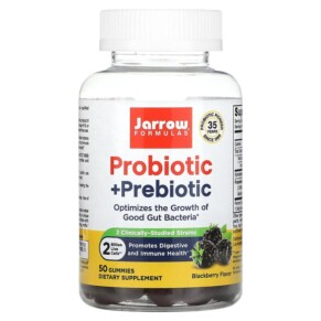 Jarrow Formulas Probiotic + Prebiotic Blackberry 2 Billion 50 Gummies 790011037163