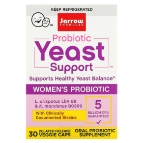 Jarrow Formulas Probiotic Yeast Support Women’s Probiotic 5 Billion CFU 30 Delayed Release Veggie Caps 790011030652