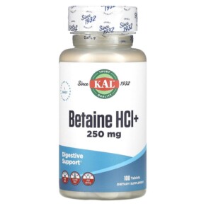 KAL Betaine HCl+ 250 mg 100 Tablets 021245102656