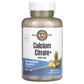 KAL Calcium Citrate+ Mixed Fruit 60 Chewables 021245572008