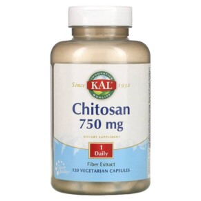 KAL Chitosan 750 mg 120 Vegetarian Capsules 021245804123