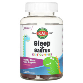 KAL Dinosaurs Sleep-a-Saurus Kid's Gummies Strawberry 60 Gummies 021245577423