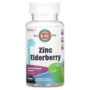 KAL Dinosaurs Zinc Elderberry Mixed Berry 90 Micro Tablets 021245552239