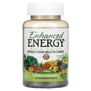 KAL Enhanced Energy Once Daily Whole Food Multivitamin 60 Vegetarian Tablets 021245388852